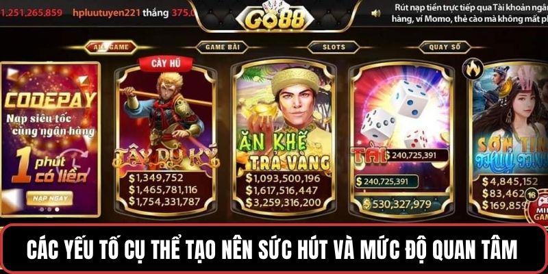 Các yếu tố cụ thể tạo nên sức hút và mức độ quan tâm từ cộng đồng